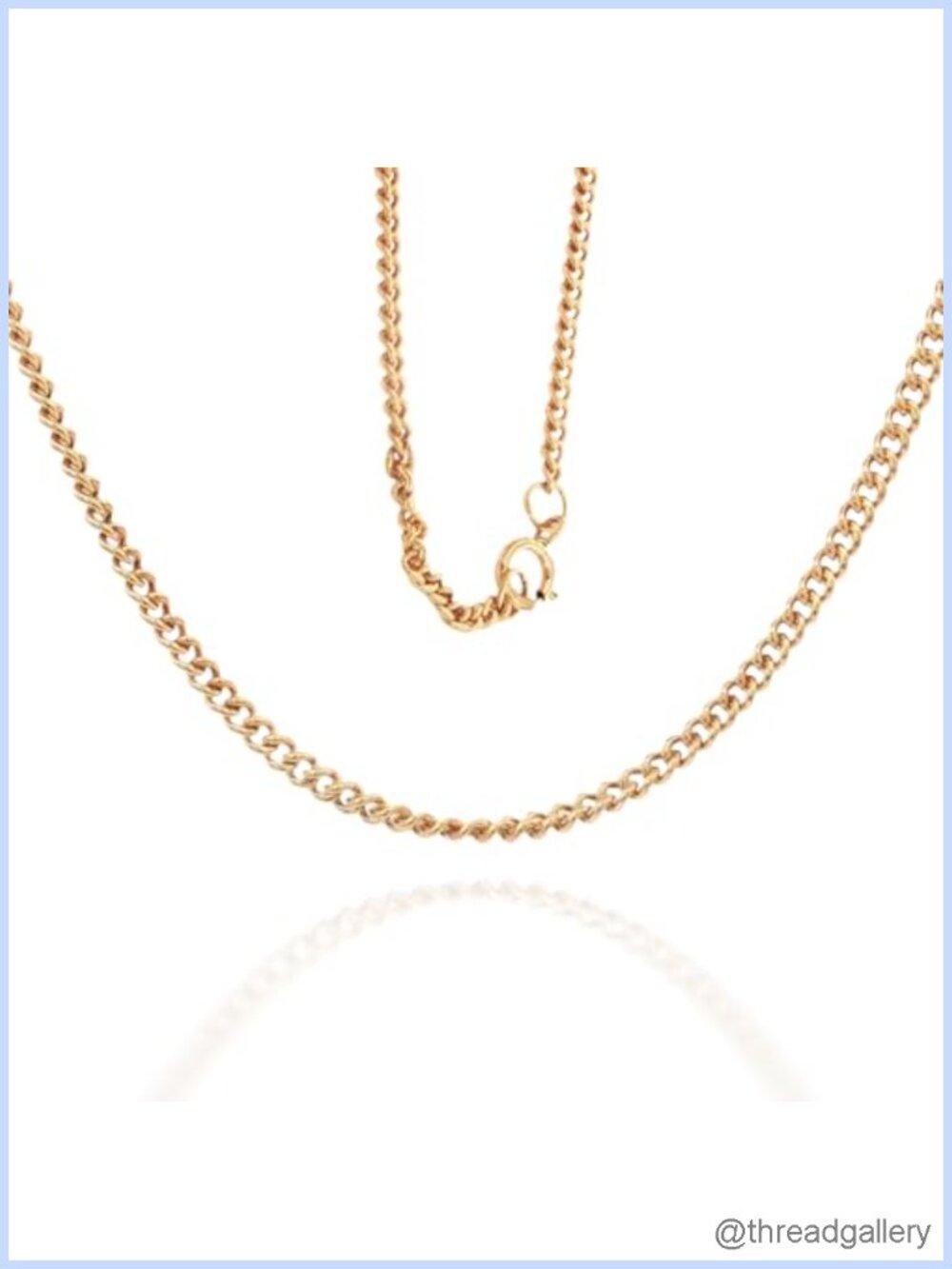 14K Gold Cable Chain Necklace 22 Inch Spring Ring for Women Men